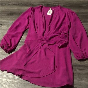 Tyche Fuchsia Long Sleeve Dress